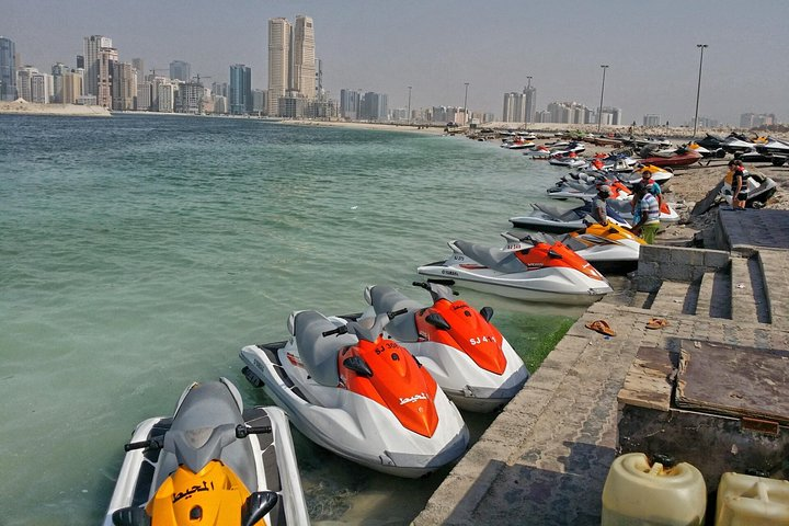 Experience the rush of a Jet Ski ride in Dubai where sparkling waters meet stunning urban views perfect for friends and family to enjoy together on an unforgettable day.